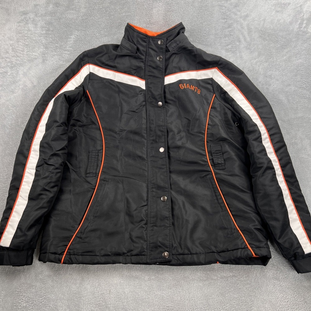 G III San Francisco Giants Puffer Jacket L Black Women MLB Gameday Fan Gear Coat